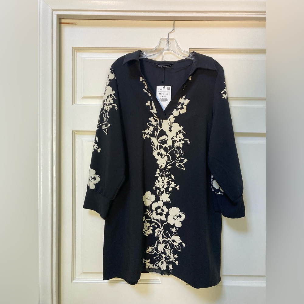 Zara black long sleeve dress